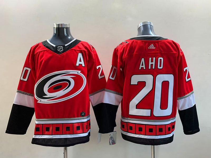 Men's Carolina Hurricanes Sebastian Aho #20 Red Home Breakaway Jersey